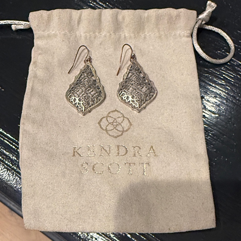 Kendra Scott Silver & Gold Addie Filigree Earrings
